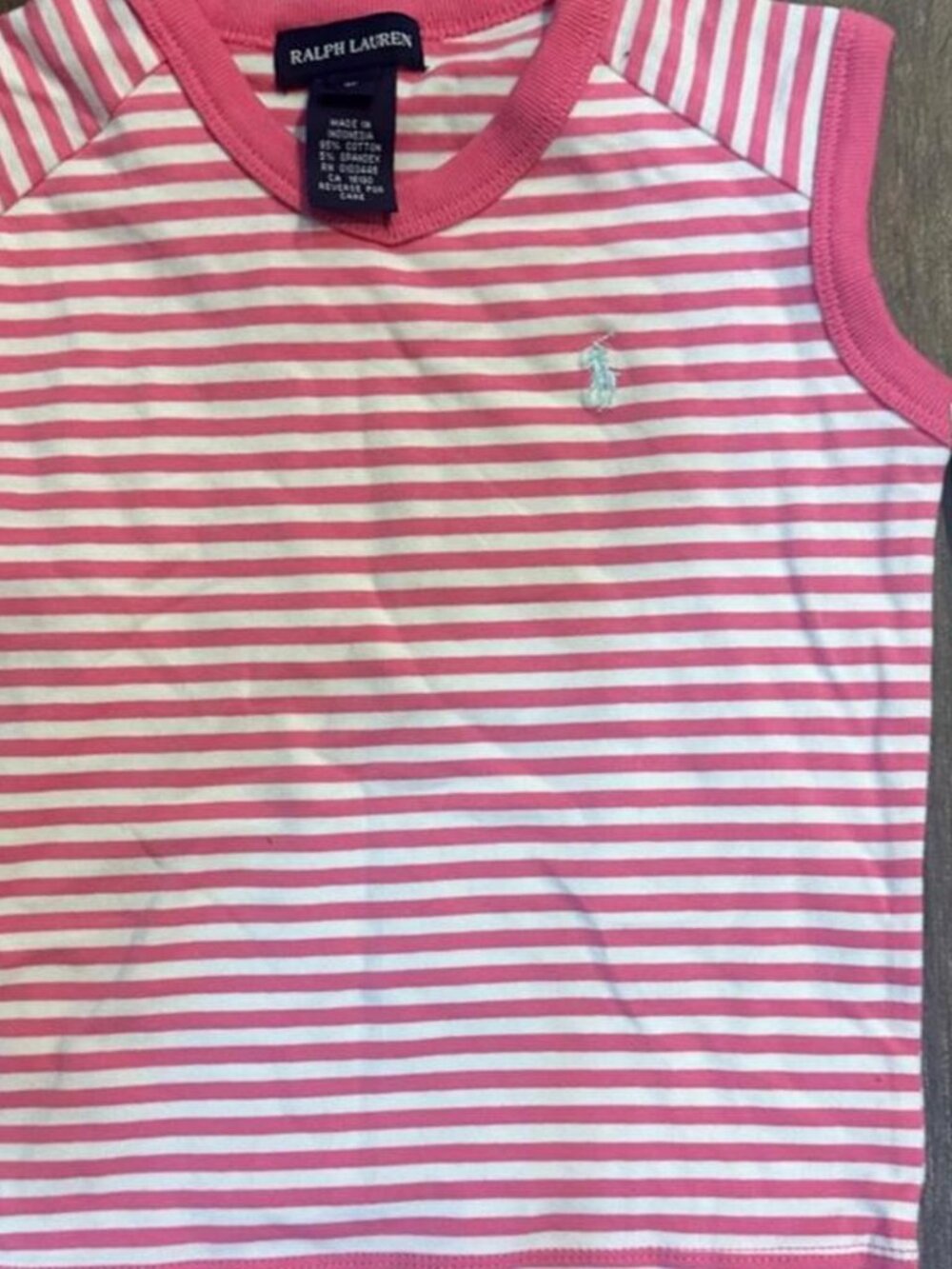 NWT Ralph Lauren girl’s pink and white striped tank top size 4T #preppy #summer